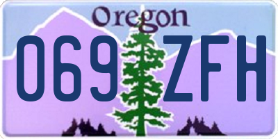 OR license plate 069ZFH