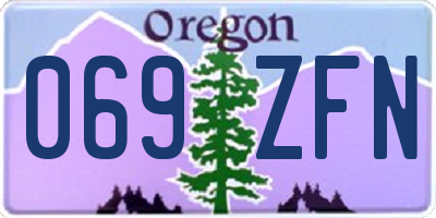 OR license plate 069ZFN