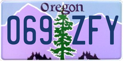 OR license plate 069ZFY