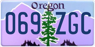 OR license plate 069ZGC