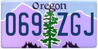 OR license plate 069ZGJ