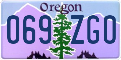 OR license plate 069ZGO