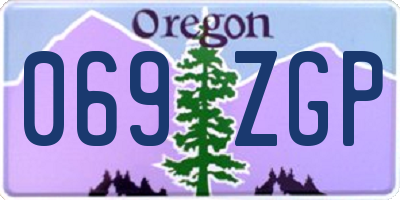 OR license plate 069ZGP