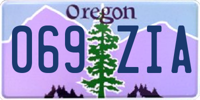 OR license plate 069ZIA