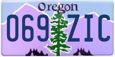 OR license plate 069ZIC
