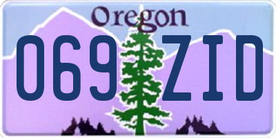 OR license plate 069ZID