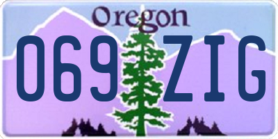OR license plate 069ZIG