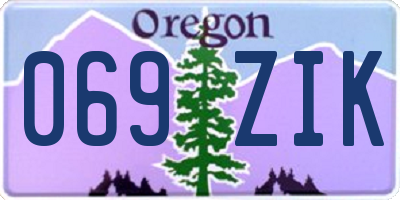 OR license plate 069ZIK