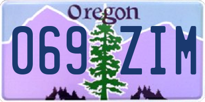 OR license plate 069ZIM
