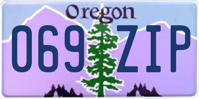 OR license plate 069ZIP