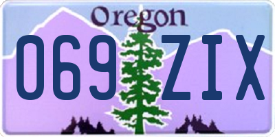 OR license plate 069ZIX