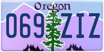 OR license plate 069ZIZ