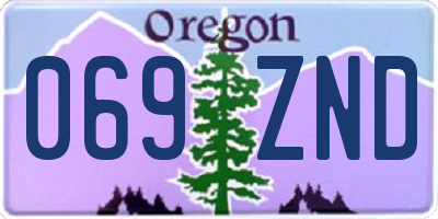 OR license plate 069ZND
