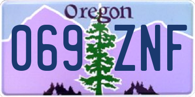 OR license plate 069ZNF