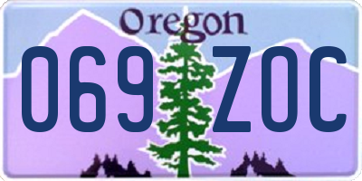 OR license plate 069ZOC