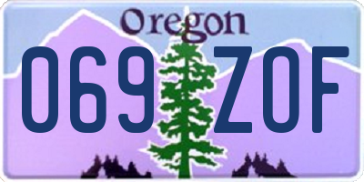 OR license plate 069ZOF