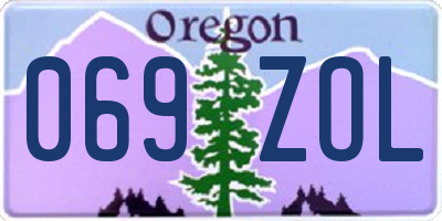 OR license plate 069ZOL
