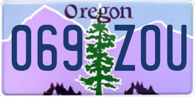 OR license plate 069ZOU
