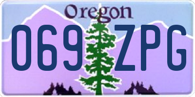 OR license plate 069ZPG