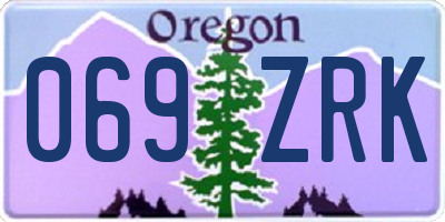 OR license plate 069ZRK