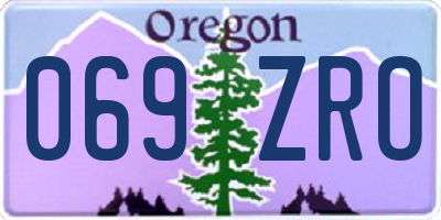 OR license plate 069ZRO