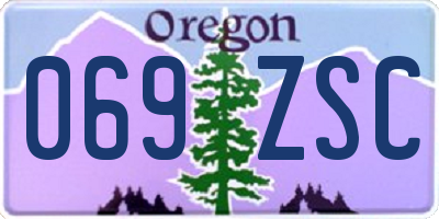 OR license plate 069ZSC