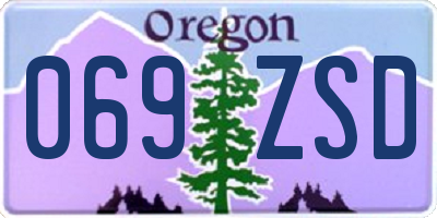 OR license plate 069ZSD