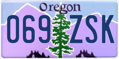 OR license plate 069ZSK