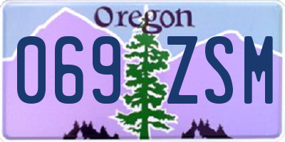 OR license plate 069ZSM