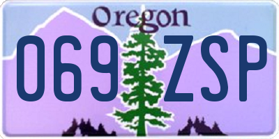 OR license plate 069ZSP