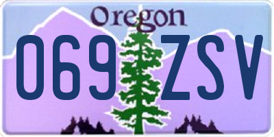 OR license plate 069ZSV