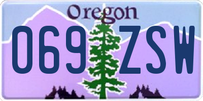 OR license plate 069ZSW
