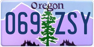 OR license plate 069ZSY