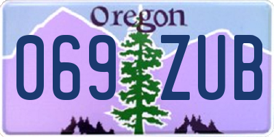 OR license plate 069ZUB
