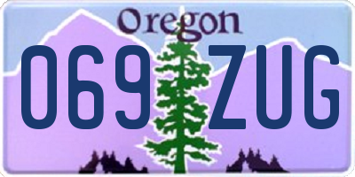 OR license plate 069ZUG