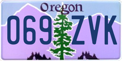 OR license plate 069ZVK