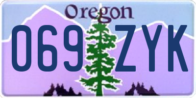 OR license plate 069ZYK