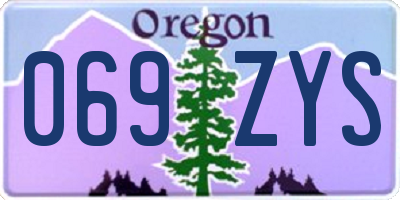 OR license plate 069ZYS