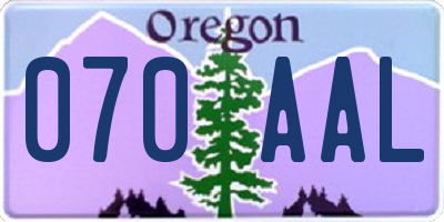 OR license plate 070AAL