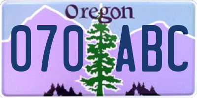 OR license plate 070ABC