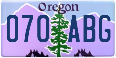 OR license plate 070ABG