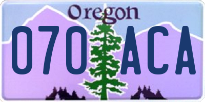 OR license plate 070ACA