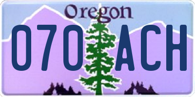 OR license plate 070ACH