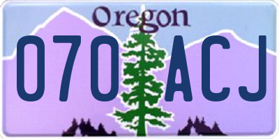 OR license plate 070ACJ