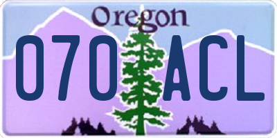 OR license plate 070ACL