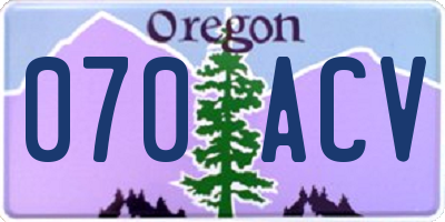 OR license plate 070ACV