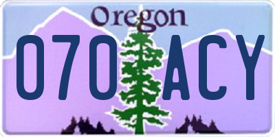 OR license plate 070ACY