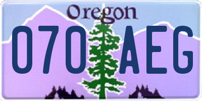OR license plate 070AEG