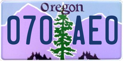 OR license plate 070AEO