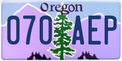OR license plate 070AEP